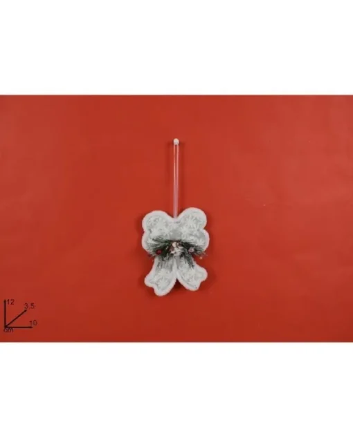 Addobbo Appendino Fiocco Con Pigna 12X3,5X10 Cm Per Albero Di Natale