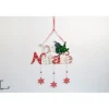 Addobbo Appendino Fuoriporta Scritta Buon Natale In Legno Con Pendenti 39X34 Cm