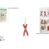 Addobbo Appendino Sci Con Campanellini 14,5X2X6,5 Cm Per Albero Di Natale