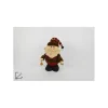 Addobbo Babbo Natale Tessuto Scozzese Con Sci 33Cm