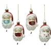 Addobbo Di Vetro Babbo Natale Con Mascherina H9 Cm 1Pz Per Albero Di Natale