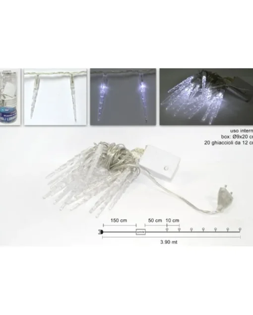 Addobbo Ghiaccioli Effetto Stalattite 12 Cm 20Pz Per Uso Interno