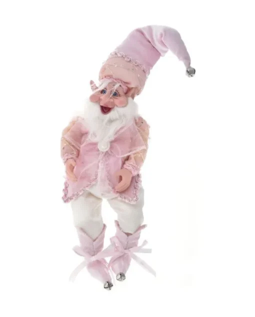 Addobbo Natalizio Elfo Grasso Rosa 65Cm