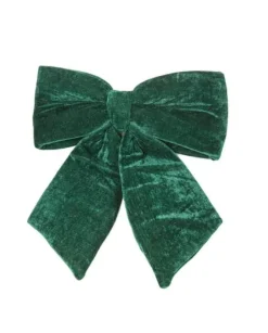 Addobbo Natalizio Fiocco Di Velluto Verde 40X40Cm