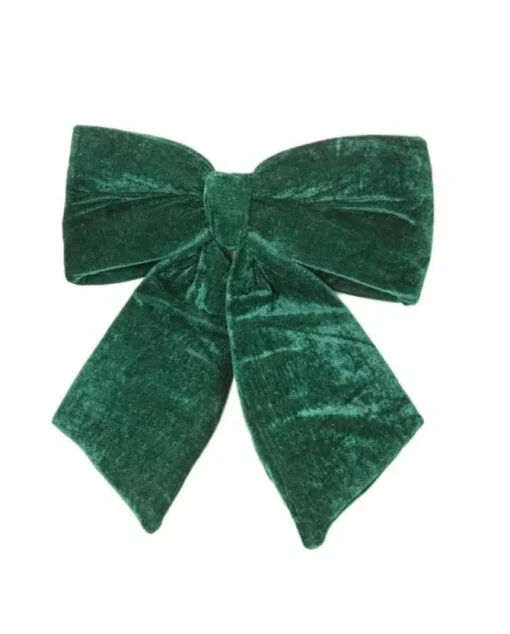 Addobbo Natalizio Fiocco Di Velluto Verde 40X40Cm