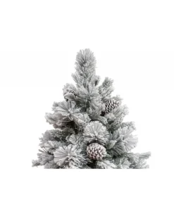 Albero Di Natale Bianco Innevato Big Sky Con Pigne 240Cm | Chianese