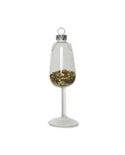 Appendino Addobbo Bicchiere Di Vino In Vetro Con All'Interno Stelline D'Orate