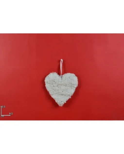 Appendino Cuore Ovatta Glitt.9,5Cm Lxy13