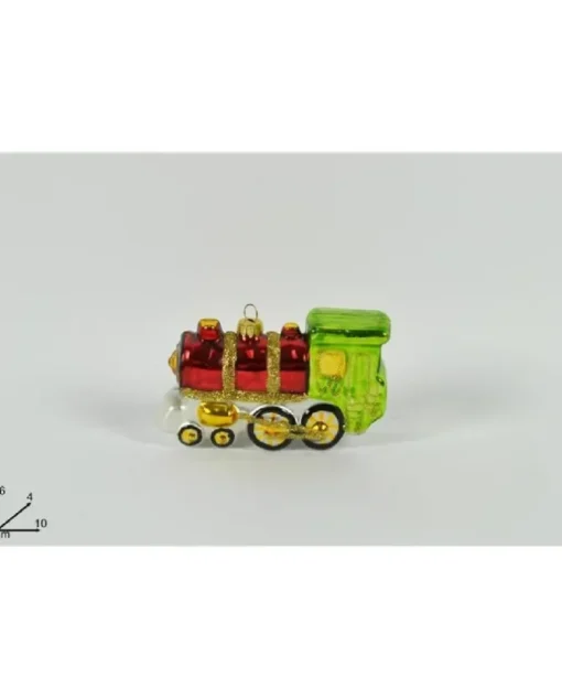 Appendino Decorazione Trenino Di Vetro Per Albero Di Natale 6X4X10Cm