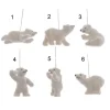 Appendino In Plastica Orso Polare Glitteratoiridescente 6 Sogetti 8,5 Cm