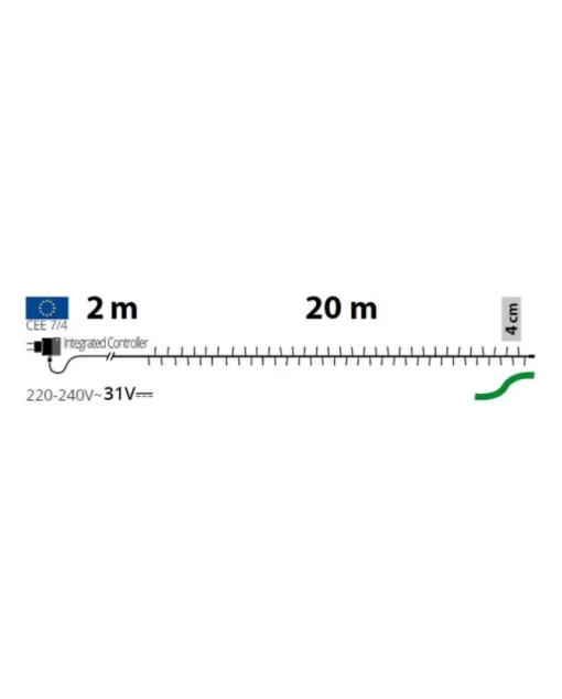 Catena Luci Bianco Caldo 500 Led 20 Mt Per Albero Di Natale