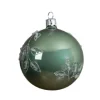 Confezione 6 Palline Decorate Verde Salvia 8 Cm