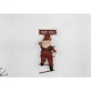 Fuoriporta Dietroporta Babbo Natale In Tessuto Scozzese Su Scala In Legno 50 Cm