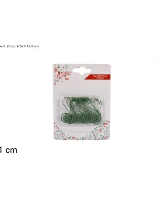 Ganci In Metallo Per Palline Di Natale 20Pz 4Cm