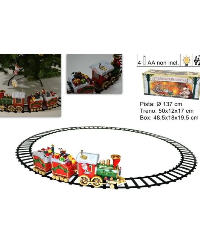 Giostina Trenino Natalizio Con Piasta O137Cm