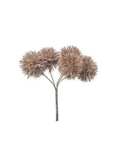 Mazzo 6 Ricci 12Cm Champagne Per Decorazioni Di Natale