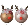 Pallina Sfera Di Vetro Decorata 80Mm 2 Modelli 1Pz Per Albero Di Natale