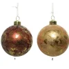 Pallina Sfera In Vetro Decorata Con Finitura In Oro