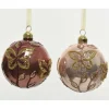 Palline Con Decoro Farfalla Confezione 3 Pz Cm 8