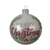 Palline Sfere Di Vetro Decorate Merry Christmas 80Mm Per Albero Di Natale