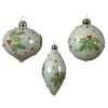 Palline Sfere Di Vetro Decorate 80Mm 3Pz Per Albero Di Natale