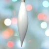 Pendente Appendino Di Vetro Bianco 3Cm 1Pz Per Albero Di Natale