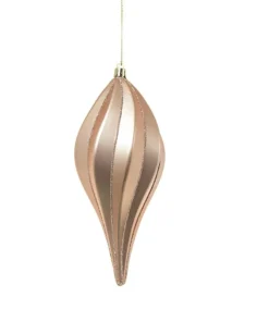 Pendente Di Vetro 20Cm Rosa Per Albero Di Natale