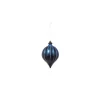 Pendente Tondo Di Vetro 15Cm Blu Per Albero Di Natale