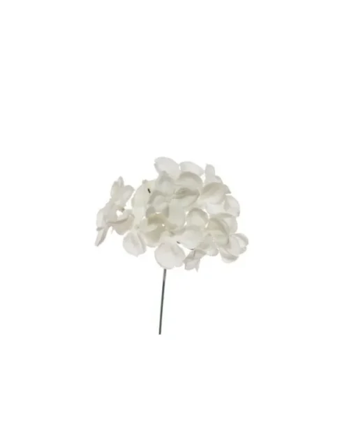Pick Ortensia Innevata 19Cm Bianca Per Decorazioni Natalizie