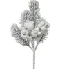 Pick Pino E Bacche Innevate 30Cm Per Decorazioni Di Natale