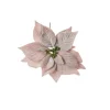 Pick Poinsettia Deluxe Velvet 20Cm Rosa Per Decorazioni Natalizie