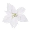 Pick Poinsettia Innevata Bianca Per Decorazioni Di Natale
