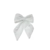 Puntale Fiocco Di Velluto 13X15Cm Bianco Per Decorazione Albero Di Natale