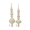 Puntale Per Albero In Vetro Bianco Antico Lucido In 2Varianti Alt. 35Cm
