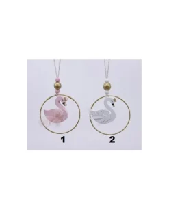 1Pz Addobbo Appendino Decoro Cigno Per Albero Di Natale 8.5Cm