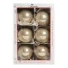 1Pz Pallina Di Vetro Decorata A Mano Champagne Lucido 80Mm