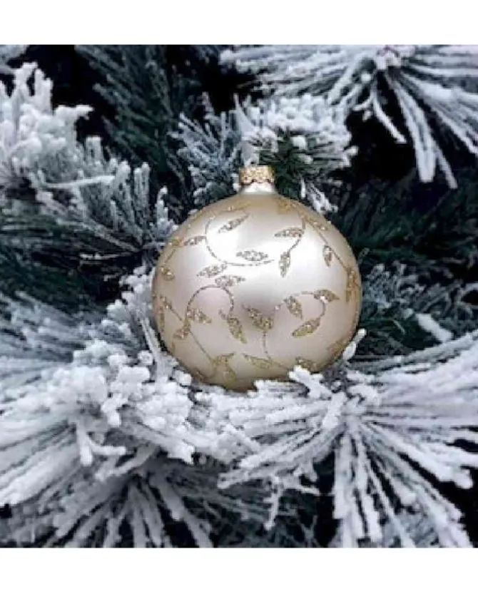 1Pz Pallina Di Vetro Decorata A Mano 80Mm