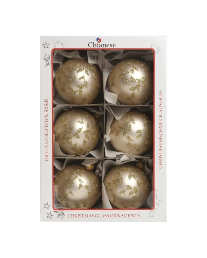 1Pz Pallina Di Vetro Decorata A Mano 80Mm