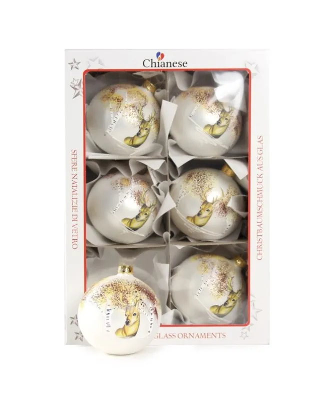 1Pz Pallina Di Vetro Decorata A Mano80Mm