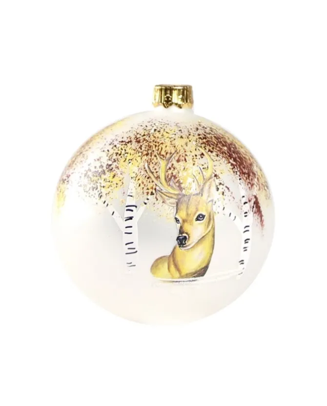 1Pz Pallina Di Vetro Decorata A Mano80Mm