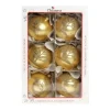 1Pz Pallina Di Vetro Decorata A Mano Oro Opaco 80Mm