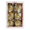 1Pz Pallina Di Vetro Decorata A Mano Oro Lucido 80Mm