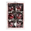 1Pz Pallina Di Vetro Decorata A Mano Rosso Lucido 80Mm