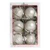 1Pz Pallina Di Vetro Decorata A Mano Bianco Opaco 80Mm