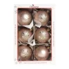 1Pz Pallina In Vetro Decorata A Mano Rosa Opaco 80Mm