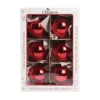 1Pz Pallina In Vetro Tinta Unita Rosso Lucido 60 Mm