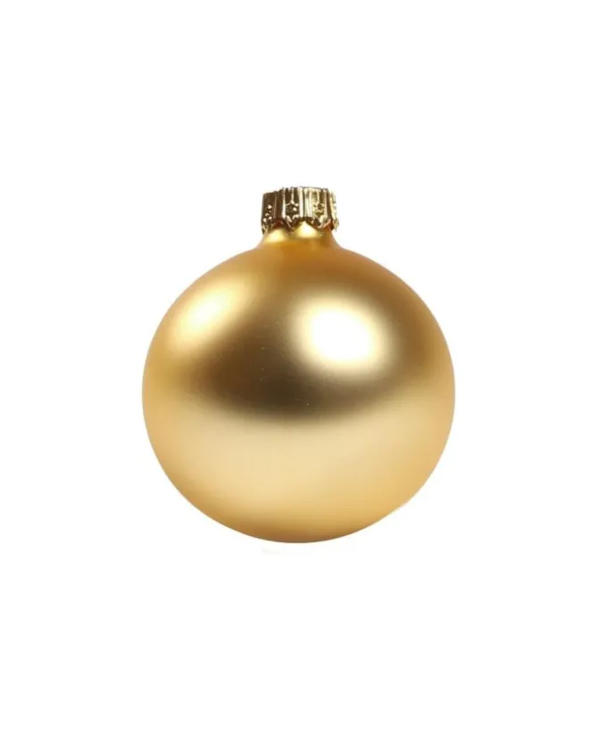 1Pz Pallina In Vetro Tinta Unita Oro Opaco 60 Mm