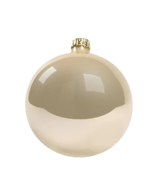 1Pz Pallina Sfera Di Vetro Liscia Champagne Lucido 80Mm