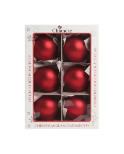 1Pz Pallina Sfera Di Vetro Liscia Rosso Opaco 60Mm