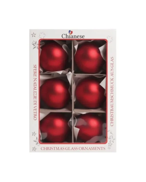 1Pz Pallina Sfera Di Vetro Liscia Rosso Opaco 60Mm